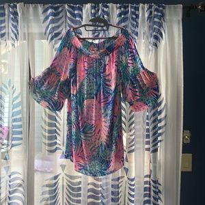 Lily Pulitzer 100% polyester off the shoulder dress